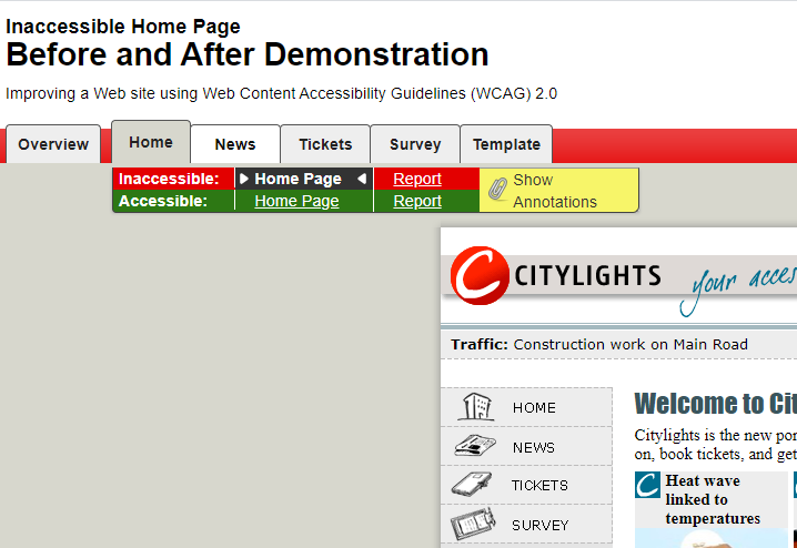 Grafisk visning af placering af "Show Annotations" knappen