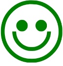 Grøn smiley som eksempel på et billede, der bliver brugt funktionelt i sammenhængen.