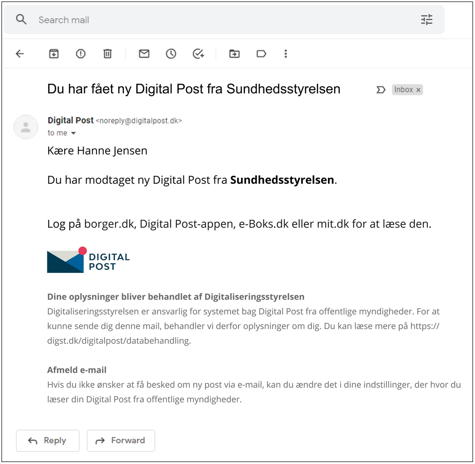 E-mail og sms om ny Digital Post får nyt design