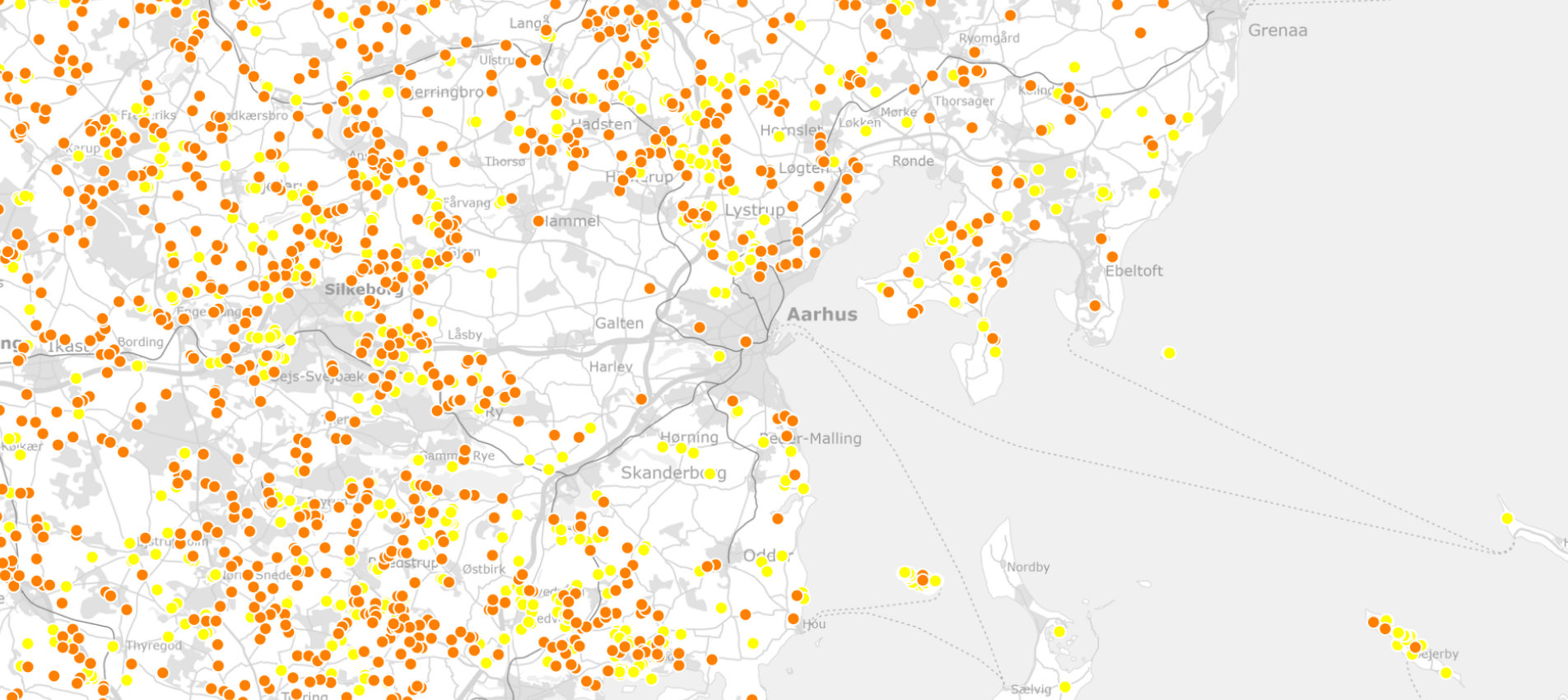 Udsnit af bredbåndskort