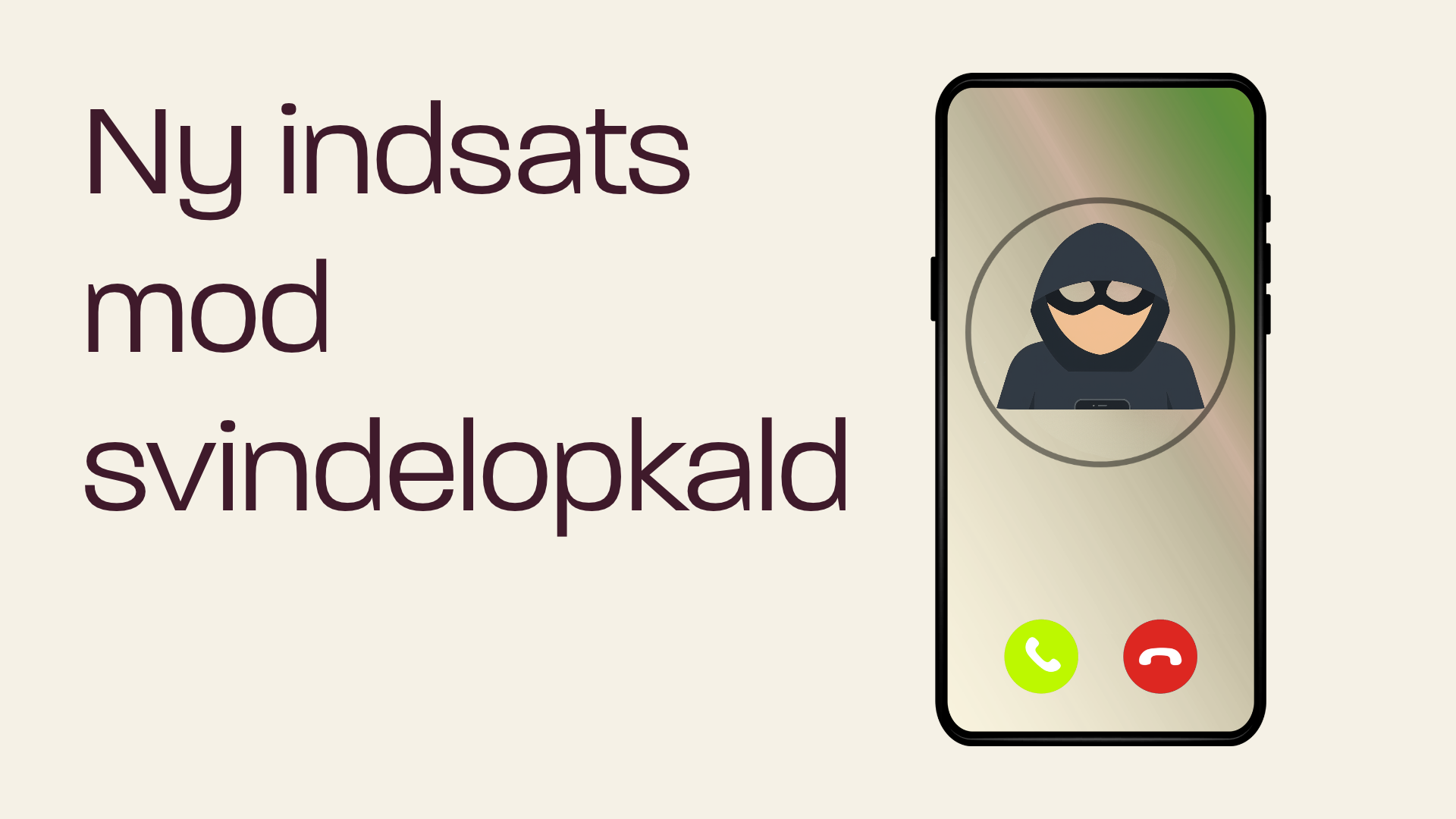 Billede der viser en bandit, der ringer på en mobiltelefon.